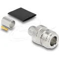 Produktbild: Delock N Buchse zum Crimpen LMR 400mit passendem Schrumpfschlauch (Antennenkabel) (91769)