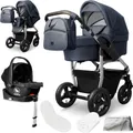 Produktbild: Bergsteiger Capri Kombikinderwagen 4-in-1 – Babywanne, Sportsitz, i-Size Babyschale & Isofix-Station, Luftreifen, höhenverstellbar, faltbar, Zubehör