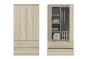 Produktbild: Home Collective Kleiderschrank Schrank Mehrzweckschrank Haushaltsschrank 90x50x180 cm (BxTxH) mit 2 Schubladen, 3 Einlegeböden & Kleiderstange – robust, platzsparend & vielseitig | Sonoma