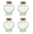 Produktbild: Creativery Glasflaschen mit Korken 8cm x 4 Stück Herz Form 70ml Dekoflaschen Gewürzgläser Set Vorratsgläser