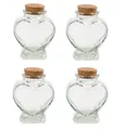 Produktbild: Creativery Deko-Glas, Glasflaschen mit Korken Herz Form 8cm klar transparent 70ml, 4er Set