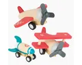 Produktbild: small foot GmbH & Co. KG Spielzeug-Flugzeug Rückziehflieger-3er Set, (Packung, 3-tlg., Set umfasst Flugzeug, Doppeldecker und Rakete), Set umfasst Flugzeug, Doppeldecker und Rakete