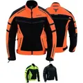 Produktbild: BULLDT Motorradjacke BLD323J (mit abnehmbare 4 Stück Protektoren) Sommer Jacke mit Mesh-Netz 360° Reflektoren & Zipper-Taschen 56/2XL