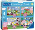 Produktbild: 4 RAVENSBURGER PUZZLE*PEPPA PIG*12 + 16 + 20 + 24 TEILE*RARITÄT*OVP