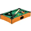 Produktbild: GAMES PLANET Mini Pool Billardtisch Nano inkl. Zubehör (2 Queues, Kugeln, Dreieck, Kreide), 3 Dekore, Maße: 51 x 31 x 10 cm