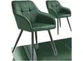 Produktbild: tectake® Esszimmerstuhl, gepolstert, in Samtoptik, gesteppt, schlanke Stahlbeine, 58 x 62 x 82 cm