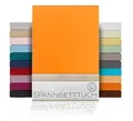 Produktbild: BEAUTEX Spannbetttuch Bettlaken aus Baumwolle, Premium Jersey Stoff 160g/m², Größe und Farbe wählbar (Boxspring - 200x200x45 cm, Orange)