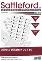 Produktbild: Sattleford Adressetiketten: 2400 Adress-Etiketten 70x36 mm Universal für Laser/Inkjet (Klebepapier, Selbstklebende Etiketten, Kleber)