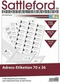Produktbild: 2400 ETIKETTEN 70 x 36 mm weiß A4 Laser Inkjet Kopierer Drucker Klebeetiketten