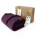 Produktbild: Babydecke Baby Strickdecke, %100 Bio Baumwolle, Atmungsaktiv, 80x100cm, Violett, Little Dedi lila