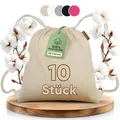 Produktbild: Naturstube® Baumwoll 10er SetNatur Turnbeutel Sportbeutel Zuziehbeutel Gymsack Sack Jute Schule Rucksack