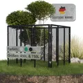 Produktbild: Heimfleiss® Komposter Garten 80x80x70 cm | 450L Komposter Metall verzinkt & pulverbeschichtet | Metallkomposter für Rasenschnitt & Biomüll | Gartenkomposter mit Stecksystem Kompost Behälter Schwarz