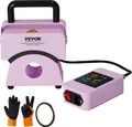 Produktbild: VEVOR Hutpresse, Mini-Hut-Hitzepresse für Kappen mit integriertem Bedienfeld, Kappenpresse mit 15 x 8 cm gebogener Heizplatte, Sicherheitsbasis und Handschuh, automatische Abschaltung, lila