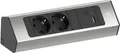 Produktbild: Bachmann Steckdosenleiste CASIA 2 932.002 | 2-fach Tischsteckdose mit USB A/C 22W | Nischen- & Eckmontage | 2m Alu