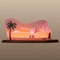 Produktbild: weigla - Schwibbogen original Erzgebirge I Motiv Südsee I Dekoleuchte I LED-Lichterbogen I Größe 47 x 22 x 8,2 cm I Inklusive Beleuchtung I Deko innen I aus Holz & Acryl