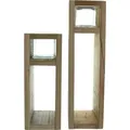 Produktbild: 2x Windlichtsäule Wood Holz & Glas 30+40cm - Braun