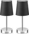Produktbild: MONZANA® Nachttischlampe 2er Set 32cm Stoff Grau Taupe Anthrazit Weiß Wohnzimmer Schlafzimmer Lampe Leuchte Tischlampe Nachttischleuchte Tischleuchte