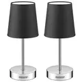 Produktbild: Monzana® Nachttischlampe 2er Set 32cm Stoff Grau Taupe Anthrazit Weiß Wohnzimmer Schlafzimmer Lampe Leuchte Tischlampe Nachttischleuchte Tischleuchte