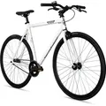 Produktbild: Bergsteiger Kyoto 28 Zoll Singlespeed Fixie Fahrrad, Aluminium Rahmen, Flip-Flop-Nabe, Retro-Design, Fixed Gear, Urban Bike für Herren & Damen - Weiß