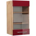 Produktbild: Vicco Küchenglasschrank, Bordeaux, Honigeiche, Holzwerkstoff, 3 Fächer, Rechteckig, 40x72x34.1 cm, Küchen, Küchenmöbel, Küchenschränke, Küchenoberschränke