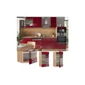 Produktbild: Vicco Hängeglasschrank Küchenschrank Küchenmöbel Fame-Line Eiche Rot Bordeaux modern 40 cm Küche Einbauküche Hängeschrank Glasschrank Drehtür Einlegeboden Küchenzeile Hochglanz