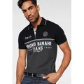 Produktbild: Poloshirt BRUNO BANANI, Herren, Gr. M (48/50), grau (anthrazit, schwarz), Piqué, Obermaterial: 75% Baumwolle, 20% Polyester, 5% Elasthan, bedruckt, bestickt, körpernah, Bündchen, Shirts, Kurzarm, körpernahe Passform, mit Polokragen