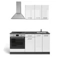 Produktbild: Vicco Küchenzeile R-Line, Weiß Hochglanz/Anthrazit/Anthrazit, 160 cm mit Herdumbausc...