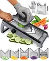 Produktbild: 7-in-1 Verstellbar Edelstahl Mandoline Gemüsehobel Gemüsereibe - Gurkenhobel Dünne Scheiben - Reibe für Gemüse - Hobel Gemüse - Küchenhobel Küchenreibe - Küchen Gadgets