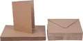 Produktbild: XXL-Kartenset 50 Doppelkarten Kraftpapier mit 50 Umschlägen Klappkarten A6