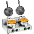 Produktbild: Royal Catering Doppel-Waffeleisen mit 2 x 1.300 Watt - rund