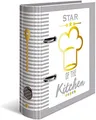 Produktbild: HERMA Rezeptordner A5 zum Selberschreiben Weiß Grau Gold, 7 cm breit, Motiv Rezeptbuch mit Register zum Abheften, Ringbuch Ordner für Kochrezepte mit glänzender Veredelung und Innendruck für die Küche