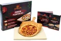 Produktbild: Premium Rechteckiger Pizzastein für Gasgrill, Holzkohlegrill und Backofen - im Set