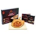 Produktbild: grillart® Premium Pizzastein für Gasgrill, Holzkohlegrill und Backofen im Set – Hochwertiger Pizzastein rechteckig inklusive Pizzaschieber und Rezeptbuch – auch optimal als Brotbackstein geeignet