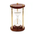 Produktbild: NKlaus Nautische Sanduhr 3 Säulen Messing/Holz 15min. 15x8cm Stundenglas Maritime Deko 14989