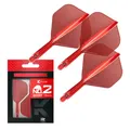 Produktbild: Target Darts K Flex Integrierter Dart-Flug und -Schaft, Nr. 2 Rot (Kurz) | 3er-Pack K-Flex - No 2, Precision Moulded 2-In-1 Dart Flights und Dart Stem | Professionelles Dart-Zubehör