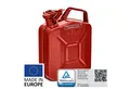 Produktbild: BW Benzinkanister Metall Kraftstoffkanister 5 Liter - Rot - RAL 3000 (nach NATO Standard, Made in Europe), TÜV-geprüft und UN-Zulassung