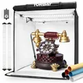 Produktbild: Yorbay Fotostudio Set 52 x 52 x 52cm CRI 95+ LED-Fotobox Lichtbox Lichtwürfel Profi Fotografie Lichtzelt inkl. 6 PVC-Hintergrundfolien (schwarz, rein weiß, grau,orange,rot,blau) Mehrweg