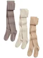 Produktbild: NEXT Mädchen 3er-Pack Strumpfhose mit Zopfmuster Oatmeal Cream/Brown 110-116