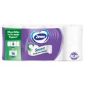Produktbild: Essity Germany GmbH Zewa Smart Toilettenpapier, 3-lagiges Hybridpapier, ohne Hülse, 2 x so viele Blätter, 1 Polysack = 6 Packungen à 8 x 300 Blatt 488866