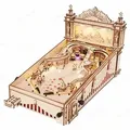 Produktbild: Robotime ROKR Pinball-Spiel, 3D-Holzpuzzle, Baustein-Spielzeug, 27,5 x 27,5 x 47,5 cm, 1 Stück