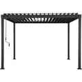 Produktbild: Pergola 80 Solid 3x4 m Stahl Anthrazit verstellbares Lamellendach Garten Terasse Pergola Winterfest Stabil Pavillion - Schwarz