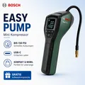 Produktbild: Bosch EasyPump Akku Kompressor 150 PSI ✔ USB-C ✔ Mini Luftpumpe geprüft