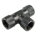 Produktbild: Aquatuning T-Stück Innengewinde G1/4 kompakt gerändelt black ni (64131)