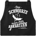 Produktbild: MoonWorks® Grill-Schürze für Männer mit Spruch Das Schwarze kann man abkratzen Spruch lustig Grillen Baumwoll-Schürze Küchenschürze schwarz unisize