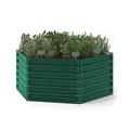 Produktbild: ok-Living Hochbeet Kräuterbeet Gemüsebeet sechseckig 129x129x60cm (LxBxH) grün Pflanzkasten Frühbeet Aufzucht Beet Garten