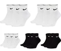 Produktbild: Nike 15 Paar Herren Damen Kurze Socke Knöchelhoch Weiß Schwarz Sparset SX7667 Sportsocken Größe 34 36 38 40 42 44 46 48 50, Größe:42-46, Sockenfarbe:9 Paar weiss 6 Paar schwarz