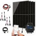 Produktbild: SUNOVA - Balkonkraftwerk 1720W Komplettset mit 4 x 430W Bifazial Module Glas-Glas der Marke Sunova Solar, Steckdose, APsystems Wechselrichter, 5 Meter Schutzkontakt-, 4 x 2 Meter DC-Kabel, 2 x Adap...