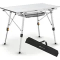 Produktbild: Juskys Campingtisch Picco - Aluminium Tisch 90 x 52 cm leicht, klappbar, höhenverstellbar - Camping, Garten - Outdoor Klapptisch - Gartentisch Silber - Silber