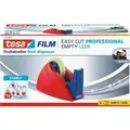 Produktbild: tesa Klebebandabroller tesafilm Easy Cut Professional Blau, Rot 25 mm (B) x 66 m (L) PS (Polystyrol)