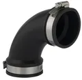 Produktbild: AquaForte PVC Elastomer, flexibler Bogen, 90 Grad, Ø 110 mm (Klemmbereich 110-100 mm), enorm flexibel!, Schwarz